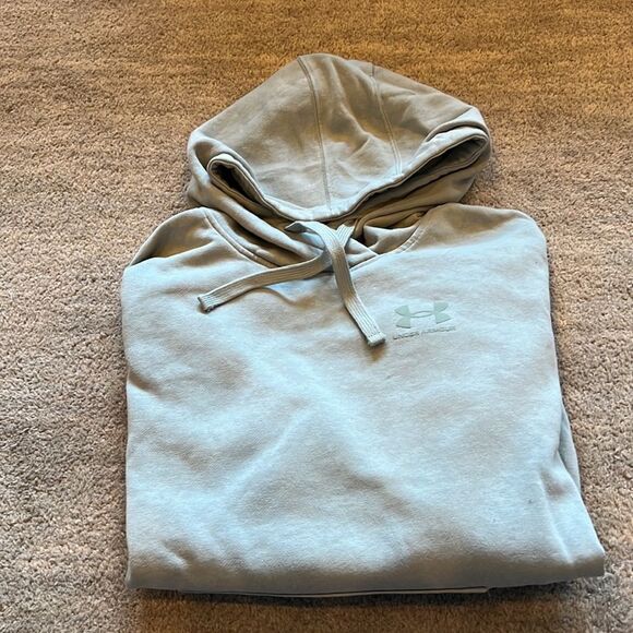Med Loose Sage Green Under Armour Hoodie. Excellent Condition. - Picture 2 of 4